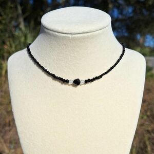 Onyx & Quartz Balance Necklace ~ Gemstone Jewelry